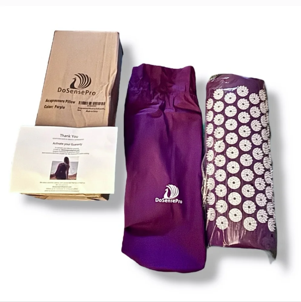 DOSENSEPRO Acupressure Pillow Purple with Carrying Case